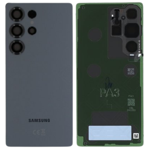 Tampa traseira de vidro da bateria Samsung Galaxy S25 Ultra preta - Pack de serviço genuíno